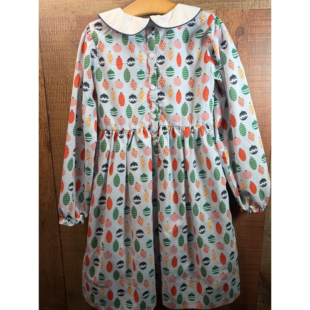 Smockingbird Christmas Ornament Long Sleeve Dress 8 Lined Dress - Picture 3 of 6